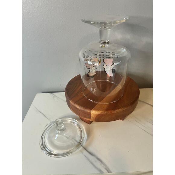 Walt Disney Productions Mickey & Minnie Glass Pedestal Candy Jar – 1970s – Mint - Picture 11 of 11